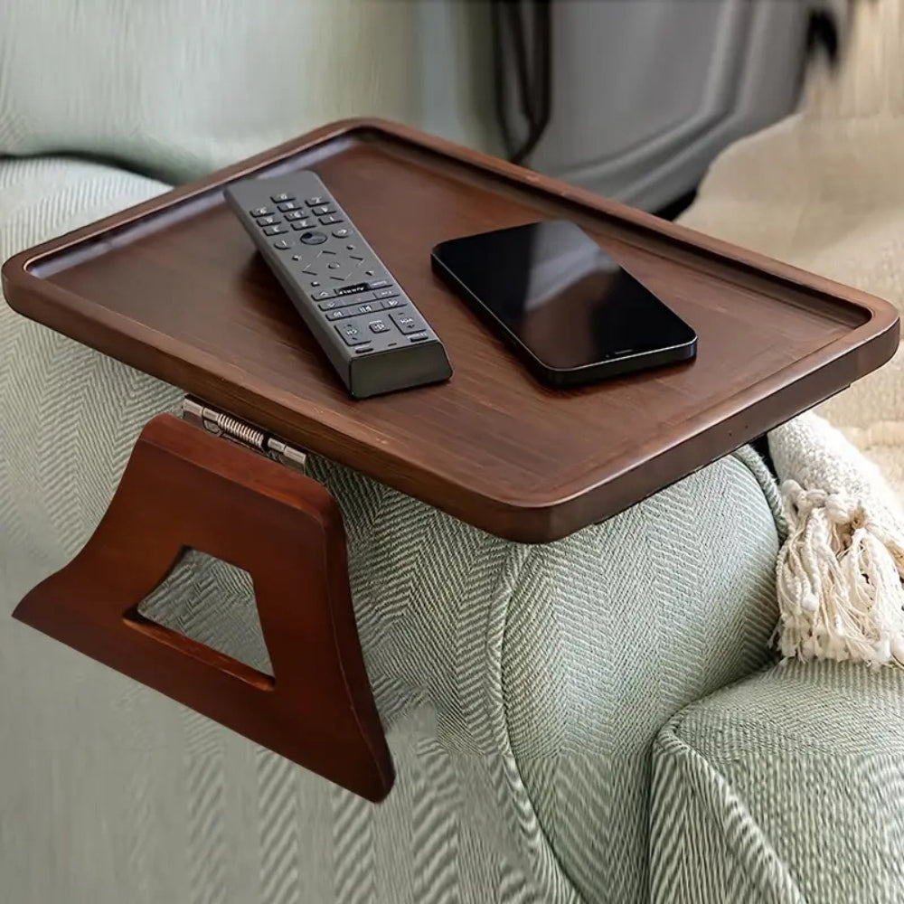Adjustable Bamboo Clip-On Arm Tray Table
