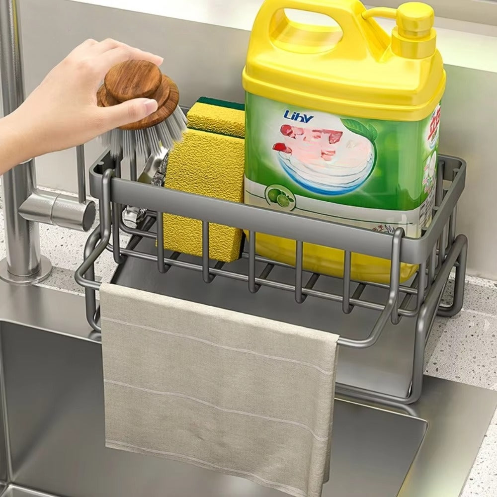 All-in-One Sponge Soap Cloth Self-Draining Rack