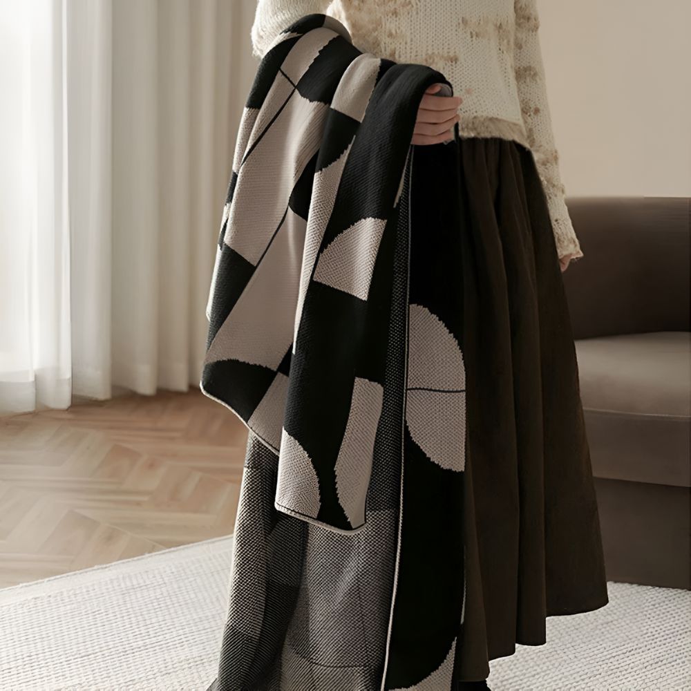 Artevana Monochrome Geometric Throw Blanket