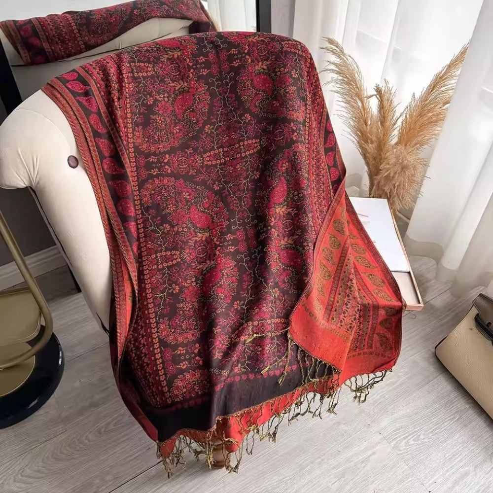 Artisan Boho Bloom Shawl Scarf