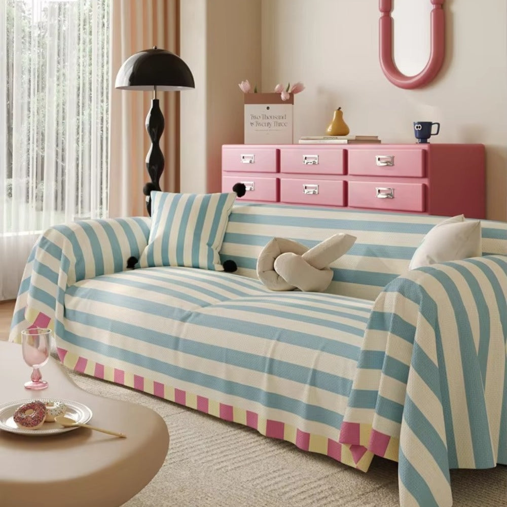 Atelier Pastel Striped Couch Cover