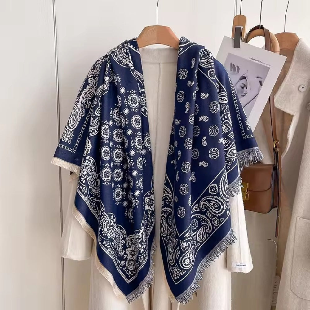 Elegant Bloom Weave Shawl Scarf