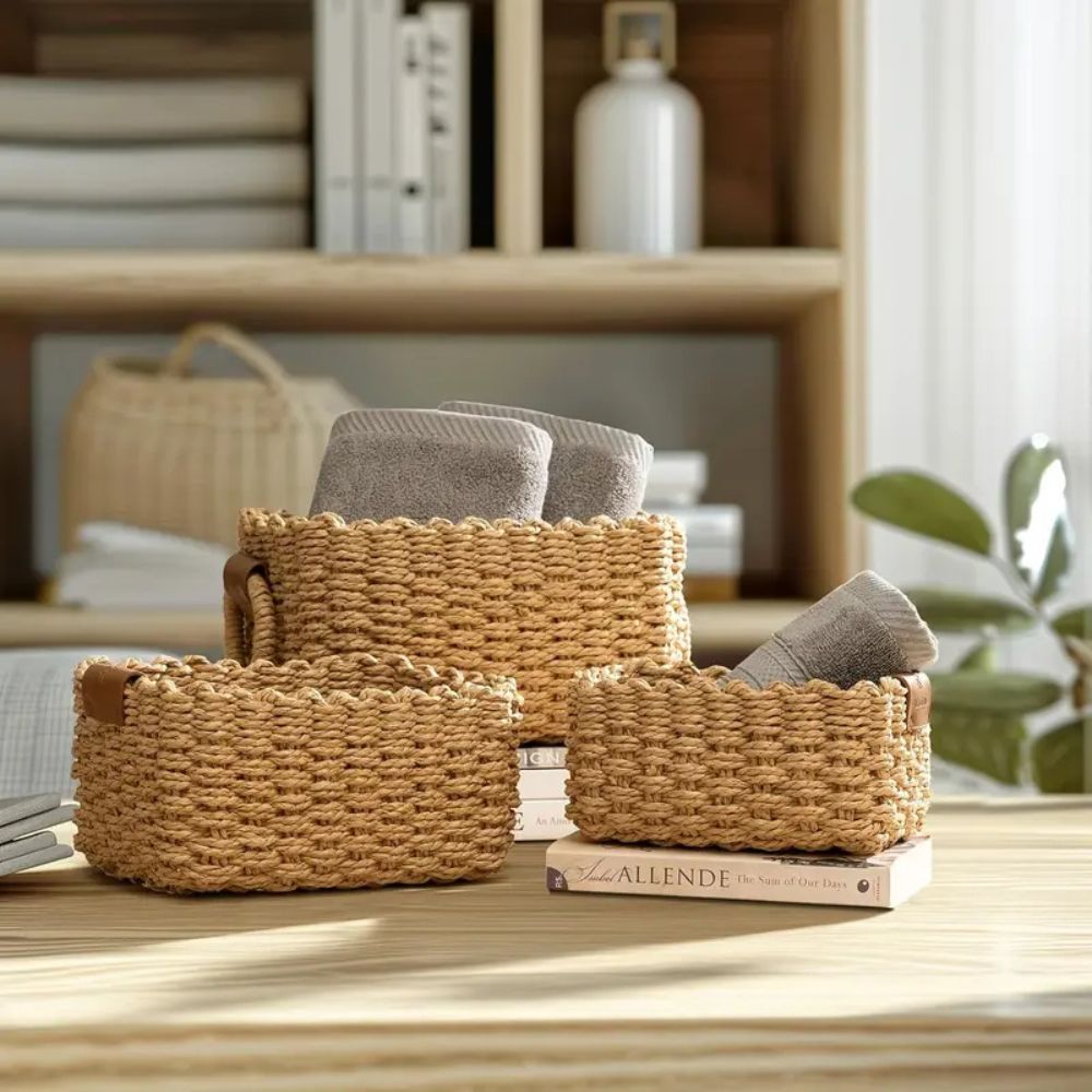 Elegant Rattan Weave Basket Set