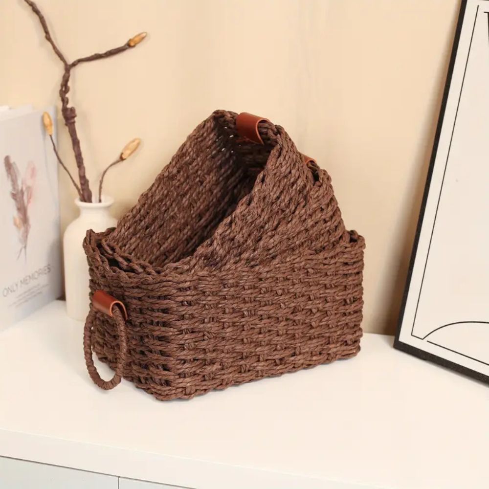 Elegant Rattan Weave Basket Set